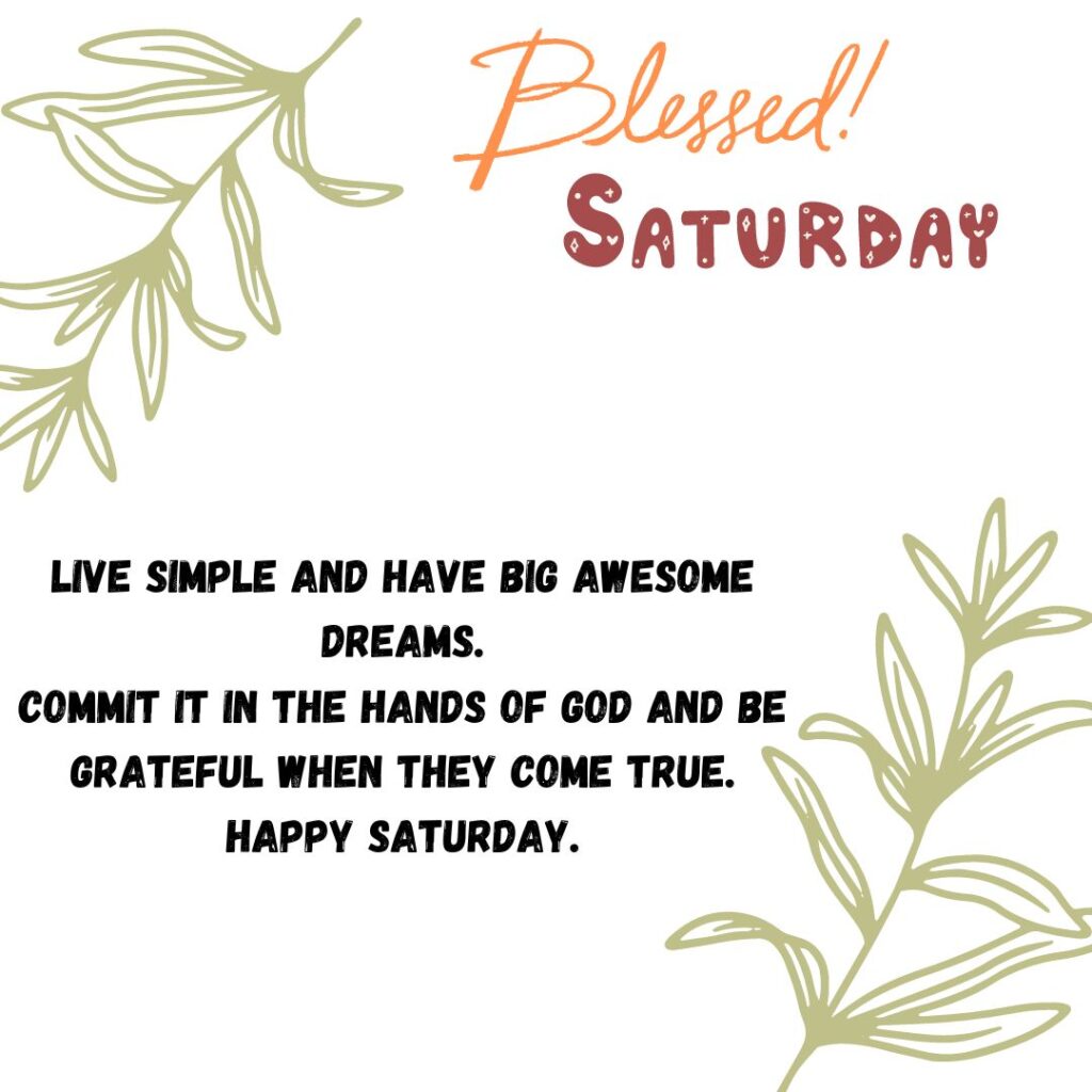 Good Morning Saturday Blessing