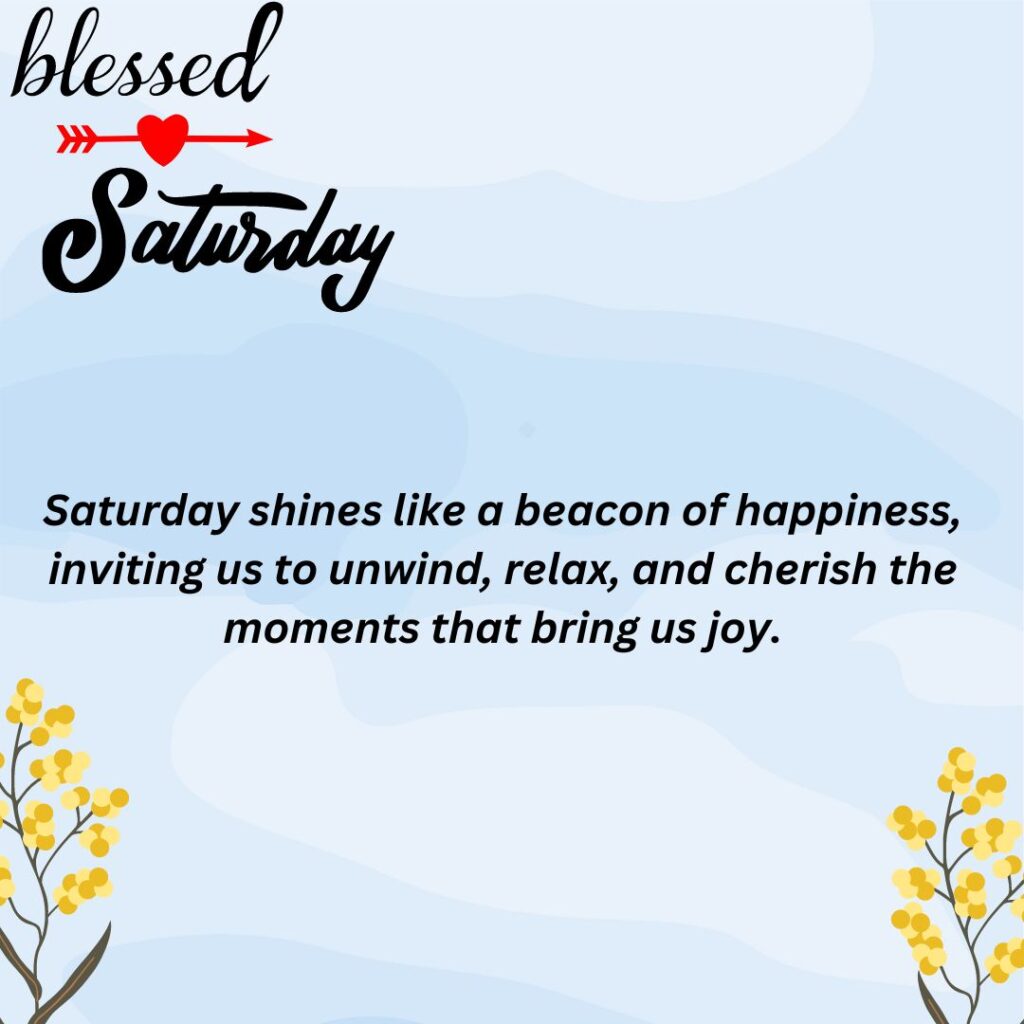 Good Morning Saturday Blessing